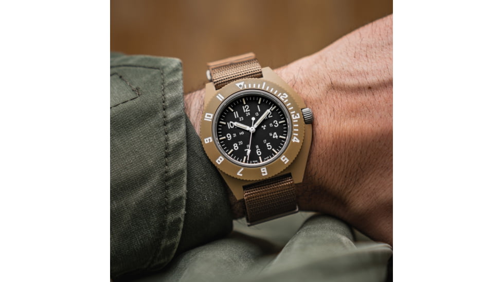 Marathon Pilots Navigator Wristwatch w/Tritium, Desert Tan, WW194001DT-0001