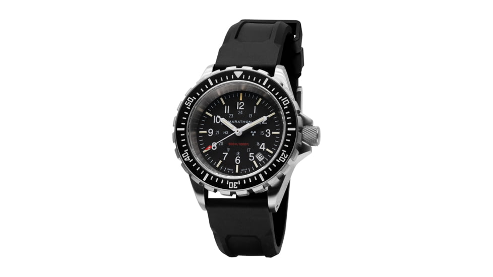 Marathon Search and Rescue Divers Quartz Wristwatch, TSAR, No Markings, Black, WW194007SS-0130