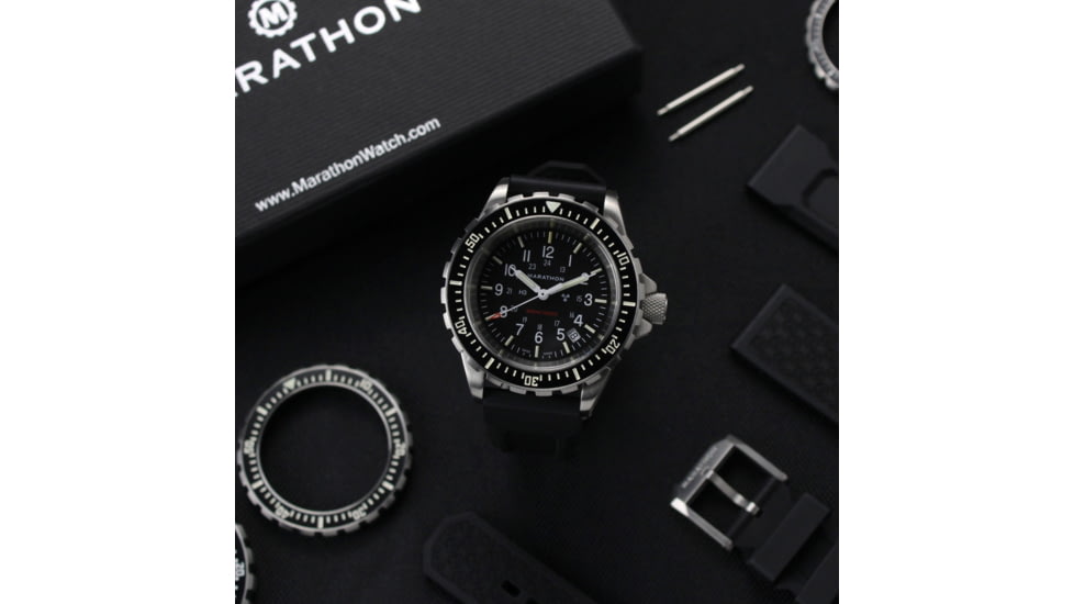 Marathon Search and Rescue Divers Quartz Wristwatch, TSAR, No Markings, Black, WW194007SS-0130