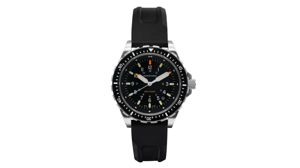 Marathon Search and Rescue Jumbo Divers Wristwatch w/Maraglo, JSAR, Black, WW194018SS-0130