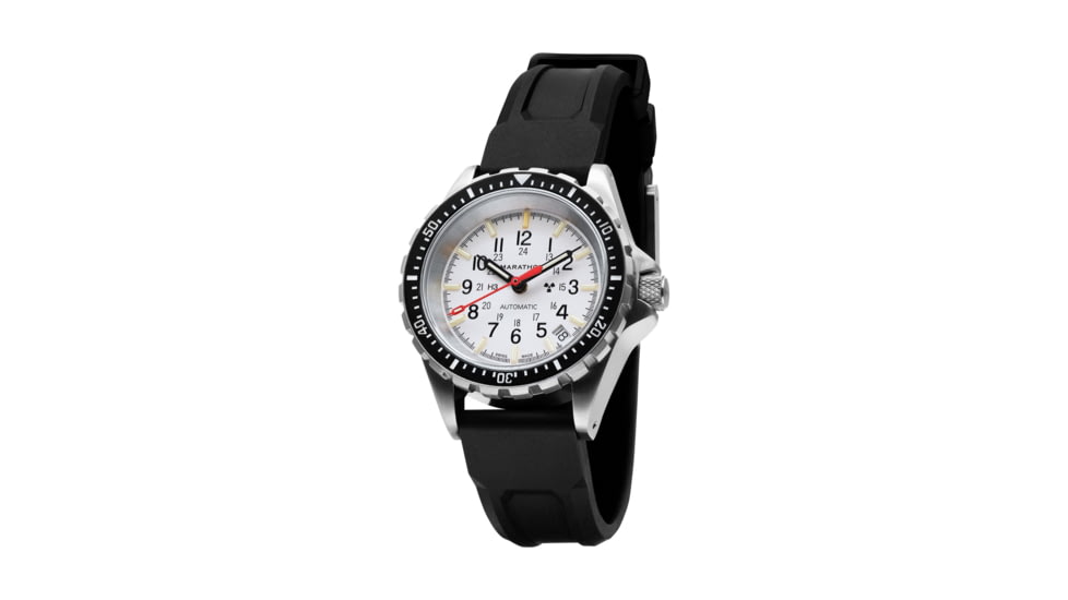 Marathon Search and Rescue Medium Divers Automatic Wristwatch, Black/White Dial, WW194026SS-0530
