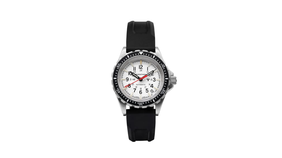 Marathon Search and Rescue Medium Divers Automatic Wristwatch, Black/White Dial, WW194026SS-0530