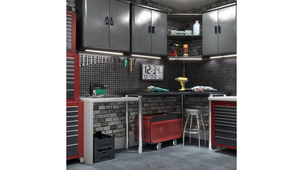 Marathon Slim Jumbo Atomic Digital Wall Clock, Wood, 14.6in x 1.2in x 9in, CL030062-WD-FD-NA