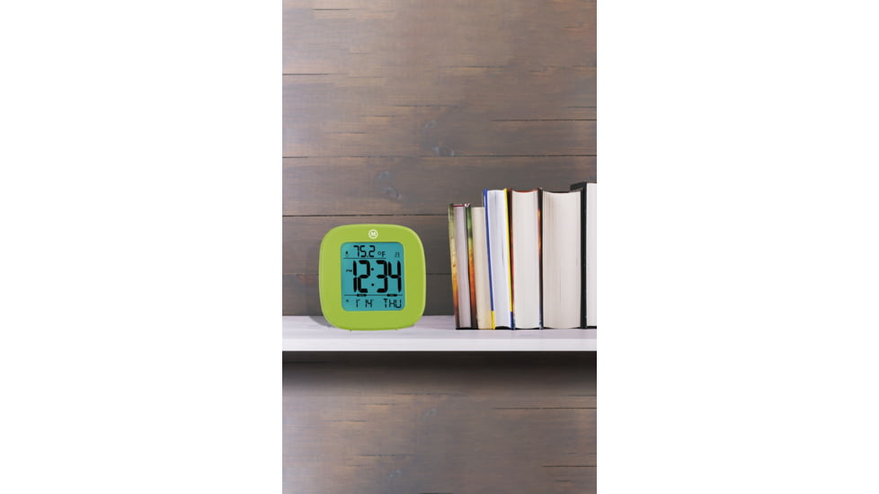 Marathon Small Compact Alarm Clock, Green, 3in x 1in x 3in, CL030058-GR-00-NA