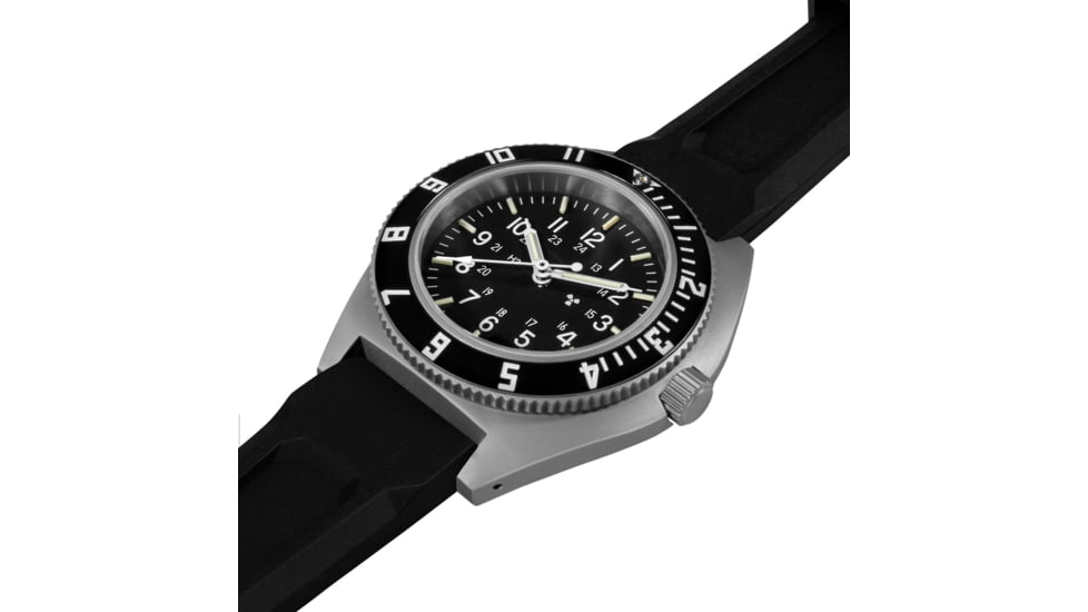 Marathon SSNAV 41mm Steel Navigator Watch, Black 3-Piece Rubber Strap Kit, Black, 41mm, WW194001SS-0830