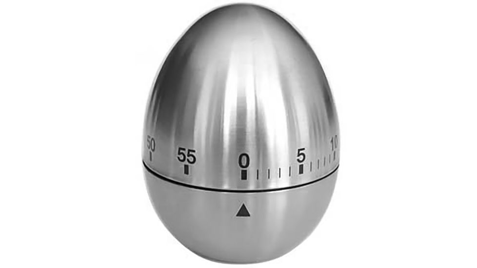 Marathon Stainless Steel Wind Up Egg Shaped Timer, Stainless Steel TI030014