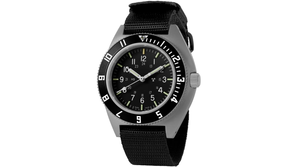 Marathon Steel Navigator, Black Nylon Ballistic Strap 12in, Black, 41mm, WW194001SS-0803