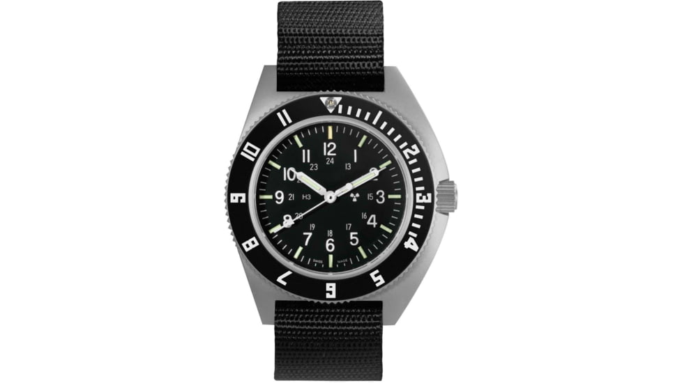 Marathon Steel Navigator, Black Nylon Ballistic Strap 12in, Black, 41mm, WW194001SS-0803