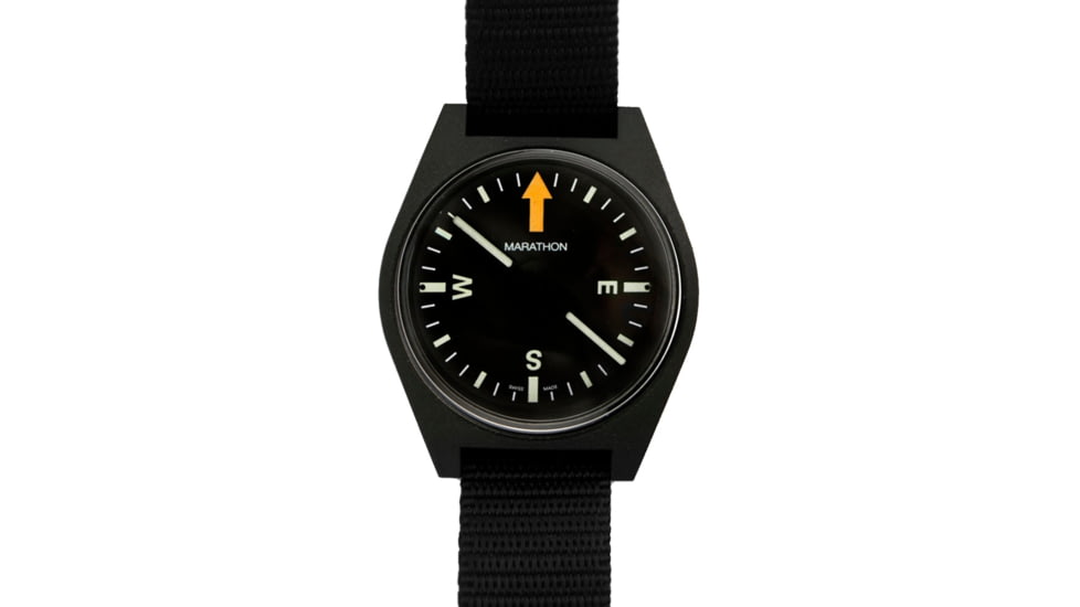 Marathon Unmounted Glow in the Dark Wrist Compass, Black Dial, Black Nylon DEFSTAN Strap, CO194001