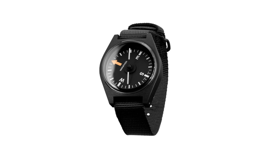 Marathon Unmounted Glow in the Dark Wrist Compass, Black Dial, Black Nylon DEFSTAN Strap, CO194001