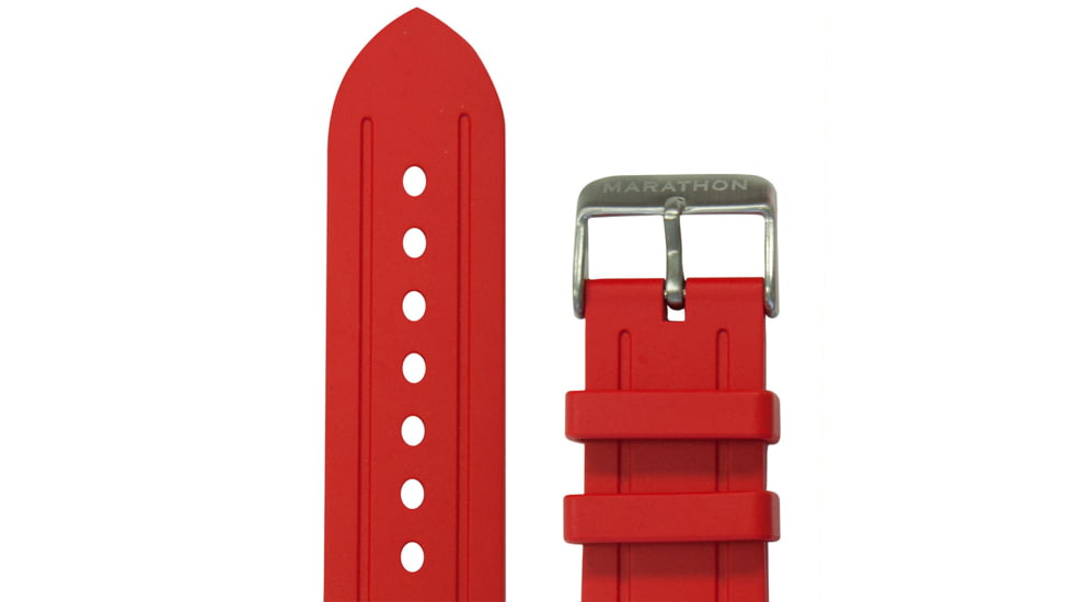 Marathon Vulcanized Rubber Dive Watch Strap, 22mm, Red, WS-RB-RDSS-22