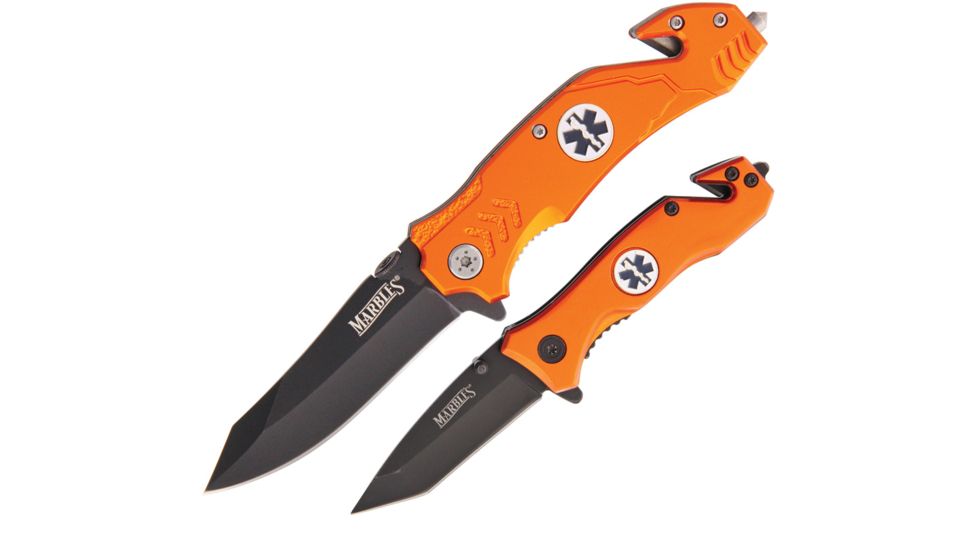 Marbles 2 Pc Assist Open EMT Rescue Knives,Stainless Steel,Aluminum Handles, CP004