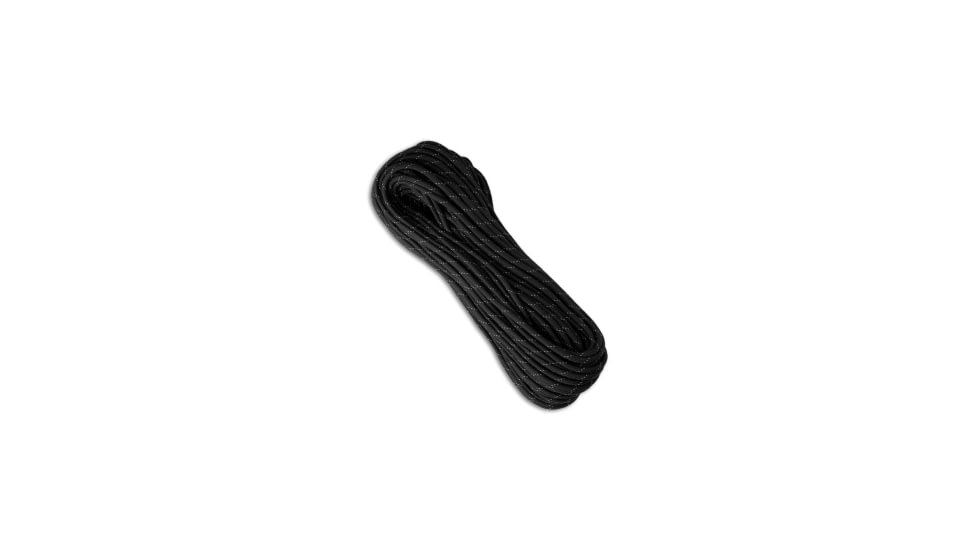Marbles 550 Paracord Nylon Braided 7-Strand Core 100ft, Black/White, 100ft, BHQ-20303