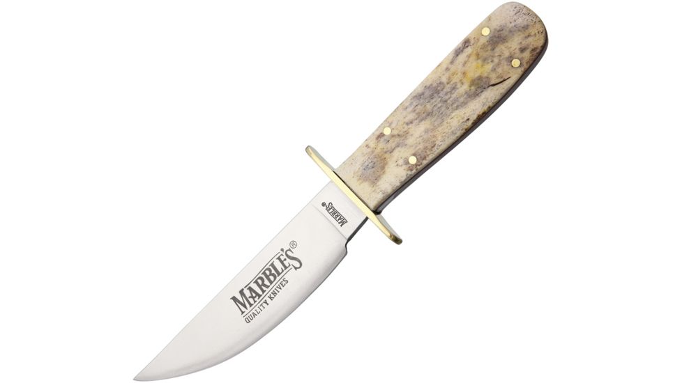Marbles Cowboy Knife Fixed Blade Knife, 4.25in, Appaloosa, Bone Handle MR318