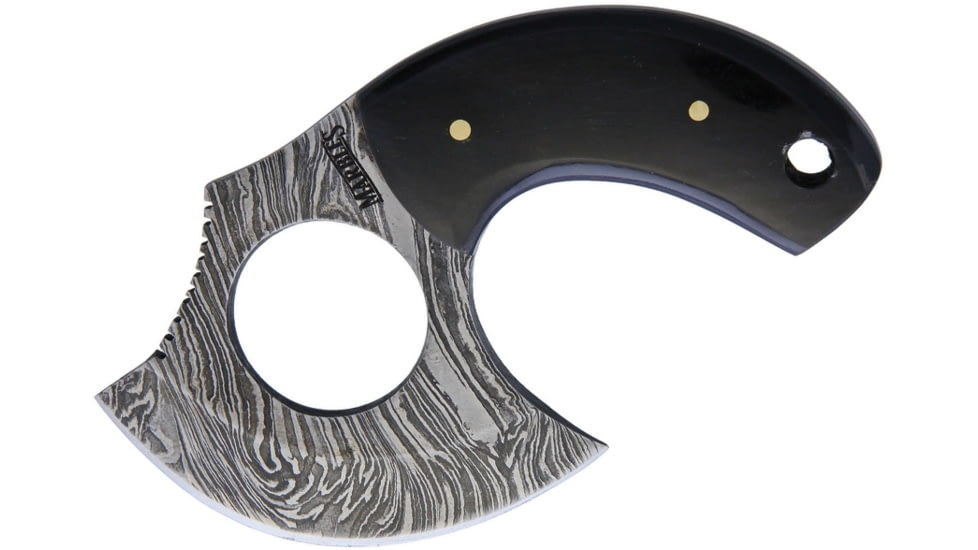 Marbles Damascus Skinner Knife, 4.25in Overall, 2.75in Damascus Steel Blade, Horn, MR453 / EG-734