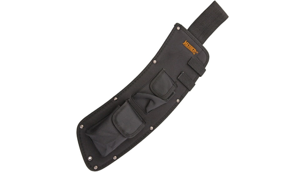 Marbles Parang Belt Sheath, Black nylon construction with embroidered orange M, P0205