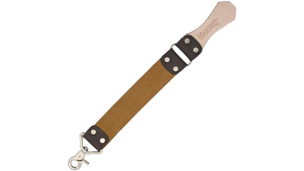 Marbles Small Razor Strop, 15.75in, Leather, Double-Sided Leather, One 8.5in And 4.5in, SS Swivel Hook, MR542