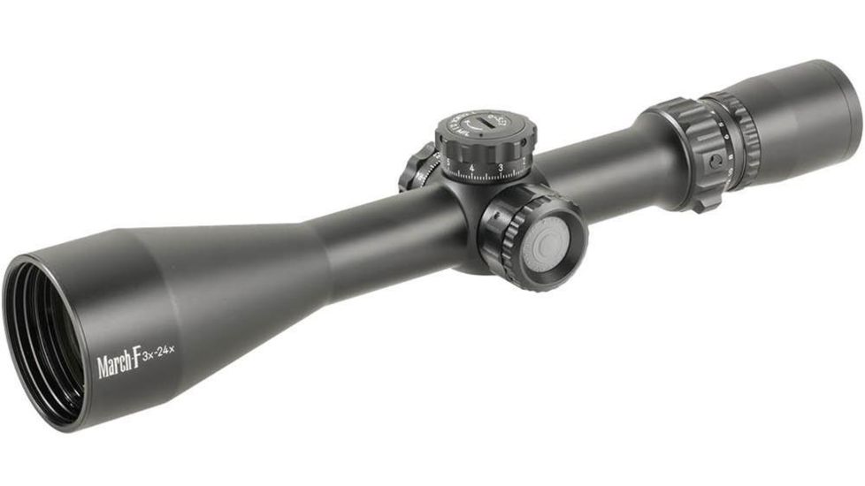 March Scopes 3-24 x 52mm FFP Tactical Knob Illuminated Rifle Scope, FML, Black MAR1064