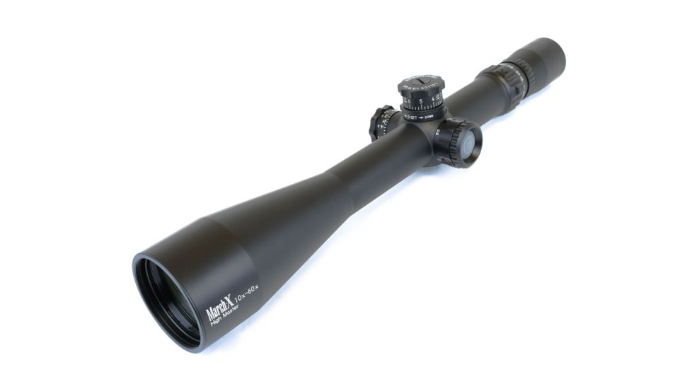 March Scopes High Master 10-60x56mm Tactical Knob Rifle Scope, Illuminated MTR-FT, Black, MAR1093