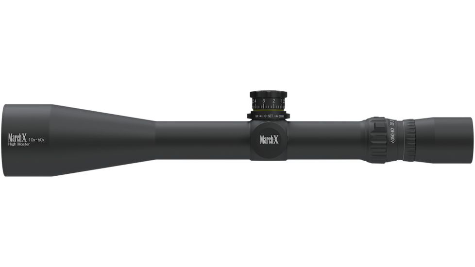 March Scopes High Master 10X-60X56, Tactical Turret Rifle Scope, 3/32Moa Dot Reticle, Black, NSN None, D60HV56T-3/32MOA-DOT