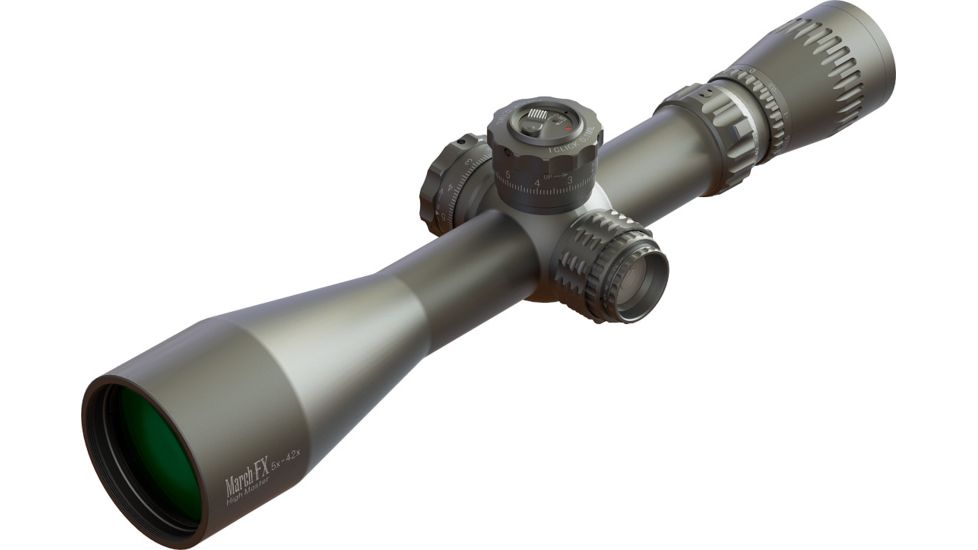 March Scopes High Master Wide Angle 5X-42X56, Tactical Turret Rifle Scope, FML-TR1 Reticle,, With Illumination, Black, NSN None, D42HV56WFIML-FML-TR1