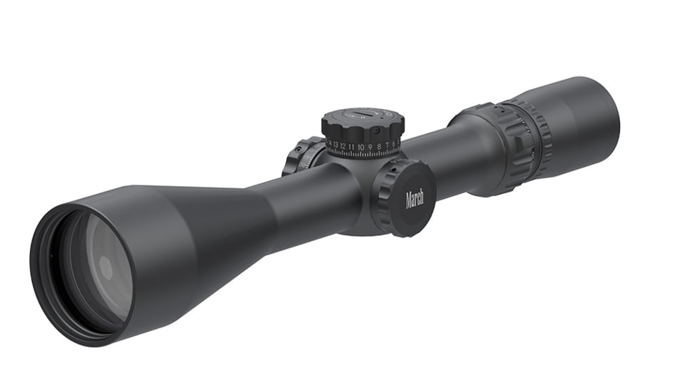 March Scopes Rifle Scope, 2.5-25x52mm, 30mm Tube, Second Focal Plane, MTR-4 Reticle, Matte, Black, D25V52TM MTR-4 Reticle