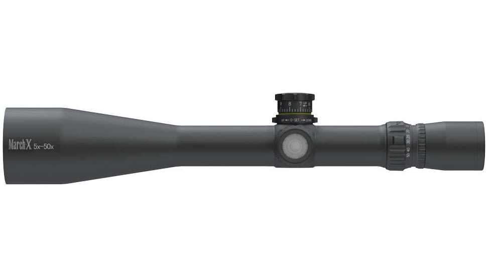 March Scopes 5-50X56 Tactical Turret Riflescope, MTR-RTM Reticle, With Illumination, Black, SFP, Black, D50V56TI, MTR-RTM Reticle