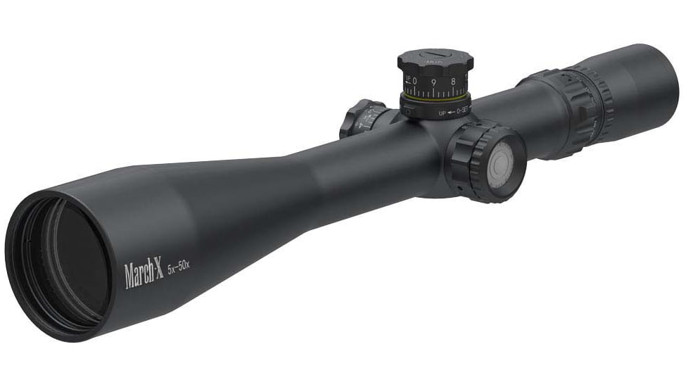 March Scopes 5-50X56 Tactical Turret Riflescope, MTR-RTM Reticle, With Illumination, Black, SFP, Black, D50V56TI, MTR-RTM Reticle