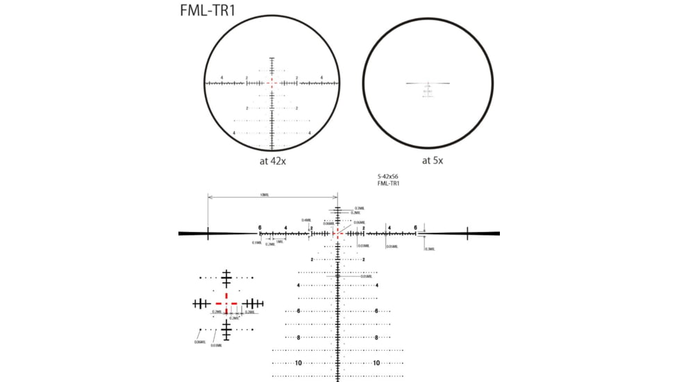 March Scopes High Master Wide March-FX Angle 5X-42X56, Lockable Tactical Turrets, FML-TR1 Reticle, With 6-level Illumination, FFP, MIL, Black, D42HV56WFIMLX-G2FML-TR1Ret