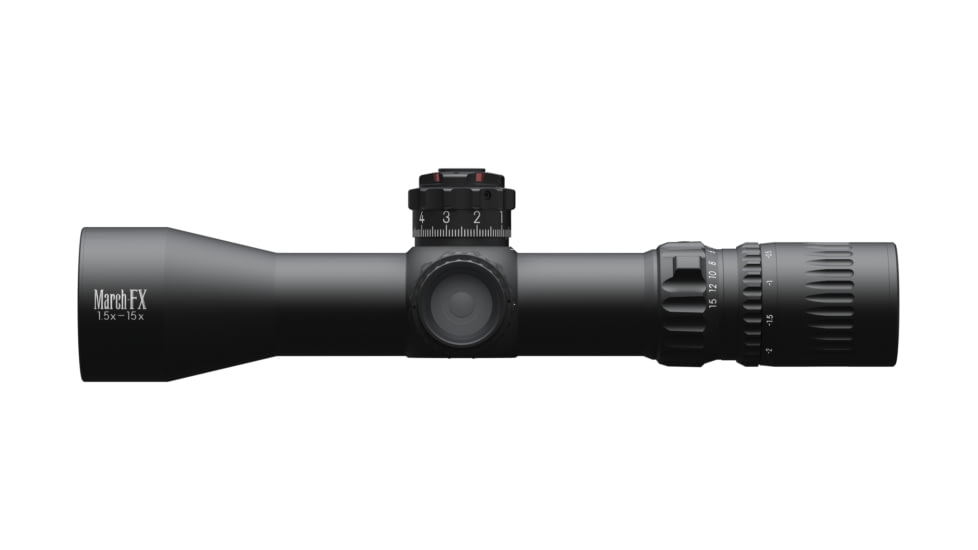 March Scopes Lockable Tactical Turrets 1.5-15x42mm Riflescope, 34mm Tube, Dual FFP+SFP, DR-TR2B Reticle, Black, DE0524