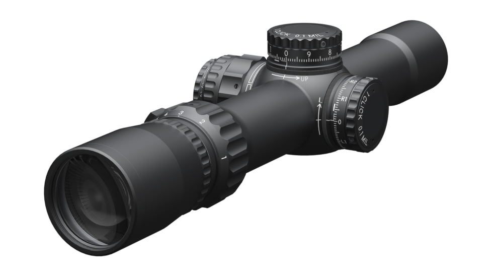March Scopes Normal Turret 1-10x24mm Rifle Scope, 30mm Tube, Second Focal Plane, MTR-5 Reticle, MOA, Black, D10V24IMTR-5 Reticle