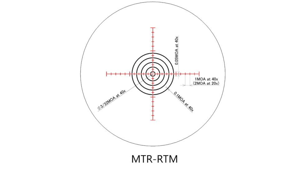 March Scopes Normal Turret 2.5-25x42mm, 30mm Tube, Second Focal Plane, MTR-RTM Reticle, Black, D25V42IMTR-RTM Reticle