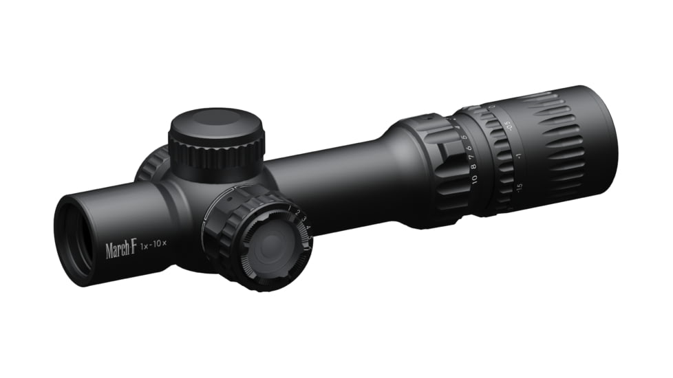 March Scopes Normal Turret Rifle Scope, 1-10x24mm, 30mm tube, DR-TR1 Reticle, w/6-level Illumination, Black, NSN None, D10SV24FIMLN DR-TR1 Reticle