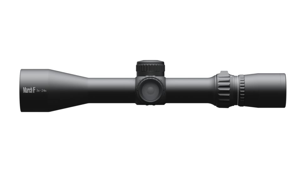 March Scopes Normal Turrets 3-24x42mm Rifle Scope, 30mm Tube, First Focal Plane, FML Reticle, MIL, Black, D24V42FIMLNFML Reticle