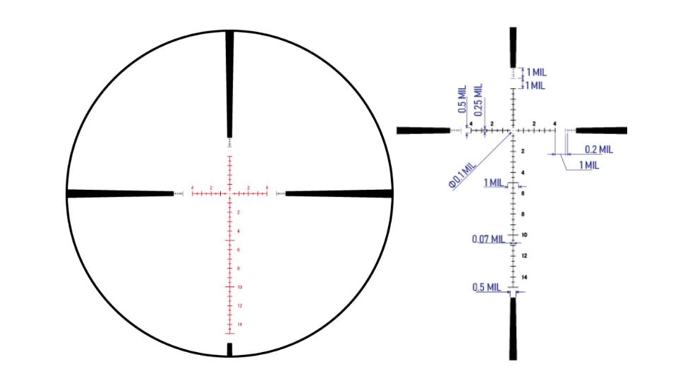 March Scopes Normal Turrets 3-24x42mm Rifle Scope, 30mm Tube, First Focal Plane, FML-1 Reticle, MIL, Black, D24V42FIMLNFML-1 Reticle