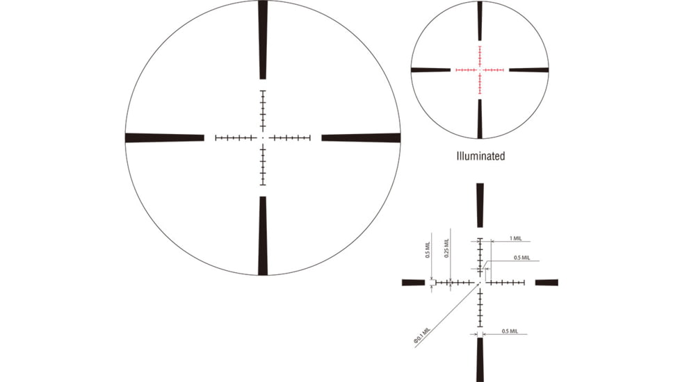 March Scopes Normal Turrets 3-24x42mm Rifle Scope, 30mm Tube, First Focal Plane, FML Reticle, MIL, Black, D24V42FIMLNFML Reticle