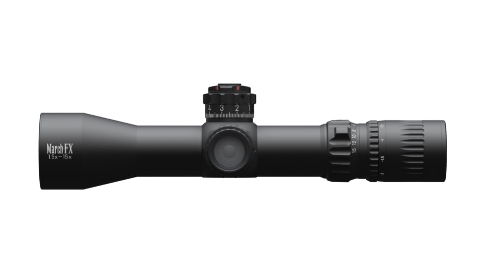 March Scopes Rifle Scope, 1.5X-15X42mm, FFP, DR-TR2 Reticle, w/ 6-level Illumination, Black, D15V4