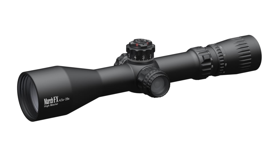 March Scopes Rifle Scope, 4.5-28x52mm, FFP, FML-3 Reticle, With 6-level Illumination, Shuriken Lock Turrets, Black, D28H