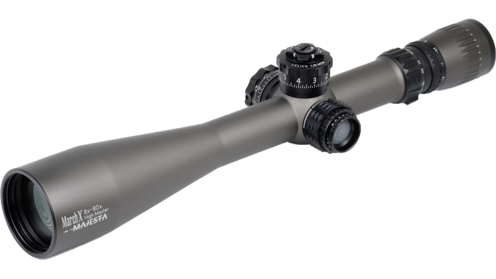 March Scopes SFP MOA High Master Wide Angle Majesta 8-80x56mm Riflescope, MTR-WFD Reticle, Dark Grey, Dark Grey, D80HV56WGRMTR-WFD