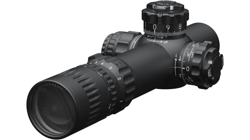 March Scopes Shorty MIL 1-10x24mm Riflescope with Shuriken lockable turrets, DR-1F Reticle, Black, Black, D10SV24FLXDR-1F