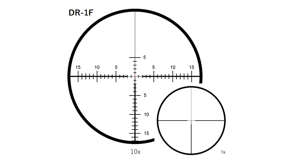 March Scopes Shorty MIL 1-10x24mm Riflescope with Shuriken lockable turrets, DR-1F Reticle, Black, Black, D10SV24FLXDR-1F