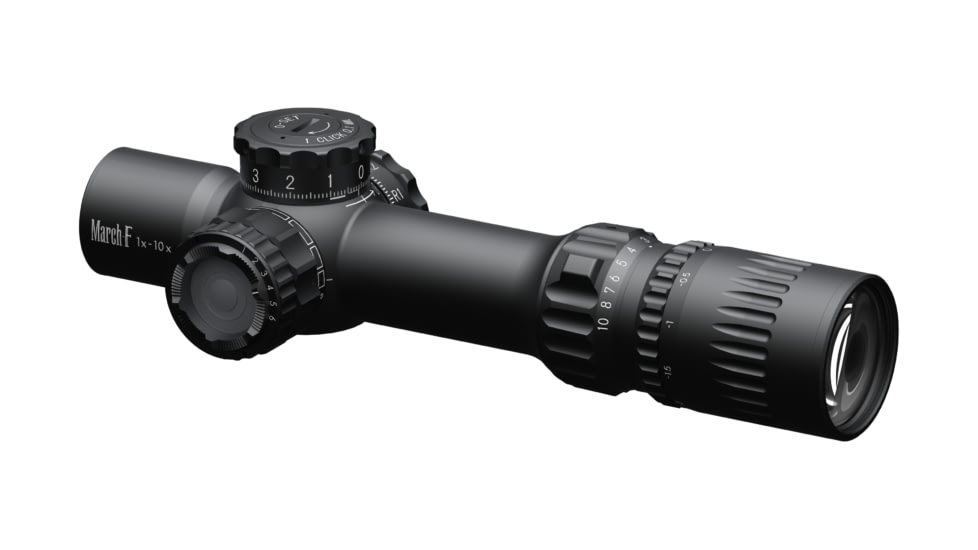 March Scopes Tactical Turret Rifle Scope, 1-10x24mm, 30mm tube, DR-TR1 Reticle, w/6-level Illumination,, Black, NSN None, D10SV24FIML DR-TR1 Reticle