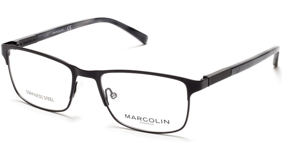 Marcolin MA3013 Eyeglass Frames - Matte Black Frame Color, Matte Black Lens Color