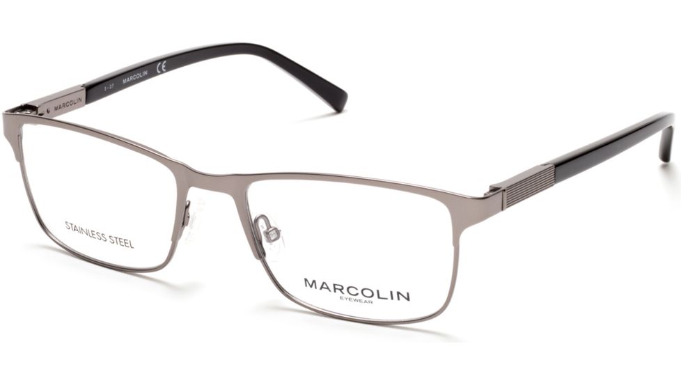 Marcolin MA3013 Eyeglass Frames - Matte Gunmetal Frame Color, Matte Gunmetal Lens Color