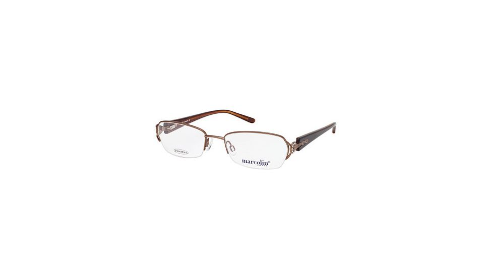 Marcolin MA7299 Eyeglass Frames - Shiny Light Brown Frame Color