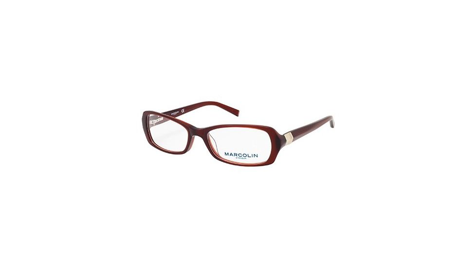 Marcolin MA7305 Eyeglass Frames - Shiny Dark Brown Frame Color