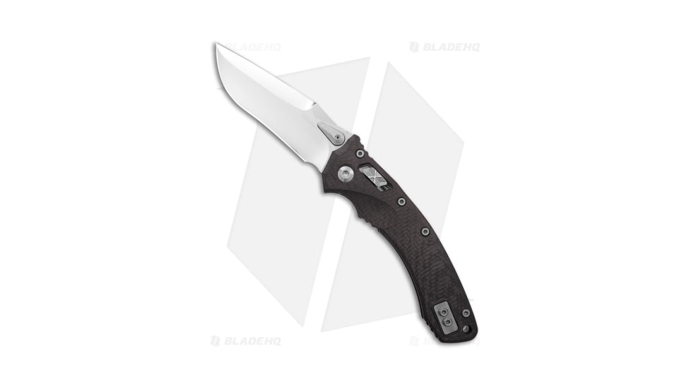 Marfione Custom Knives 9 Amphibian M390 HP CF Folding Knife, 4.00in, Bohler M390 Stainless Steel, Drop Point Blade, Carbon Fiber Black Handle, Steel/Black, 9.35in, BHQ-182688