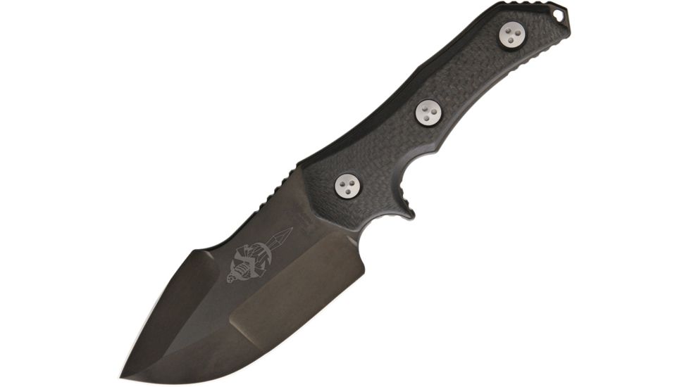 Marfione Custom Knives Apex Fixed Blade Knife, 4.75in, Black, Carbon Fiber Handle MFC398MCK