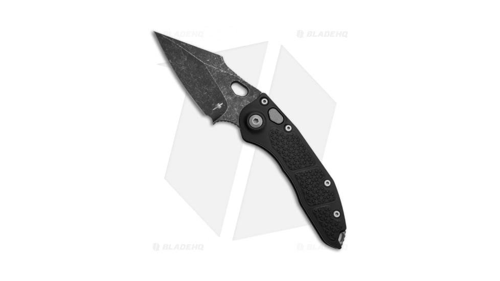 Marfione Custom Knives Borka Blades Prototype Stitch Automatic Folding Knife, 3.75in, CPM 3V, Spear Point Blade, Aluminum Black Handle, Black/Black, 8.50in, BHQ-49020
