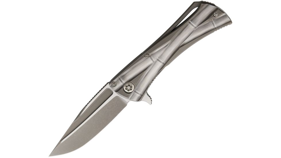Marfione Custom Knives Custom Closer Bronze Titanium Folding Knife,3.75in,Standard Edge,Stonewash,Titanium Handle MFC394